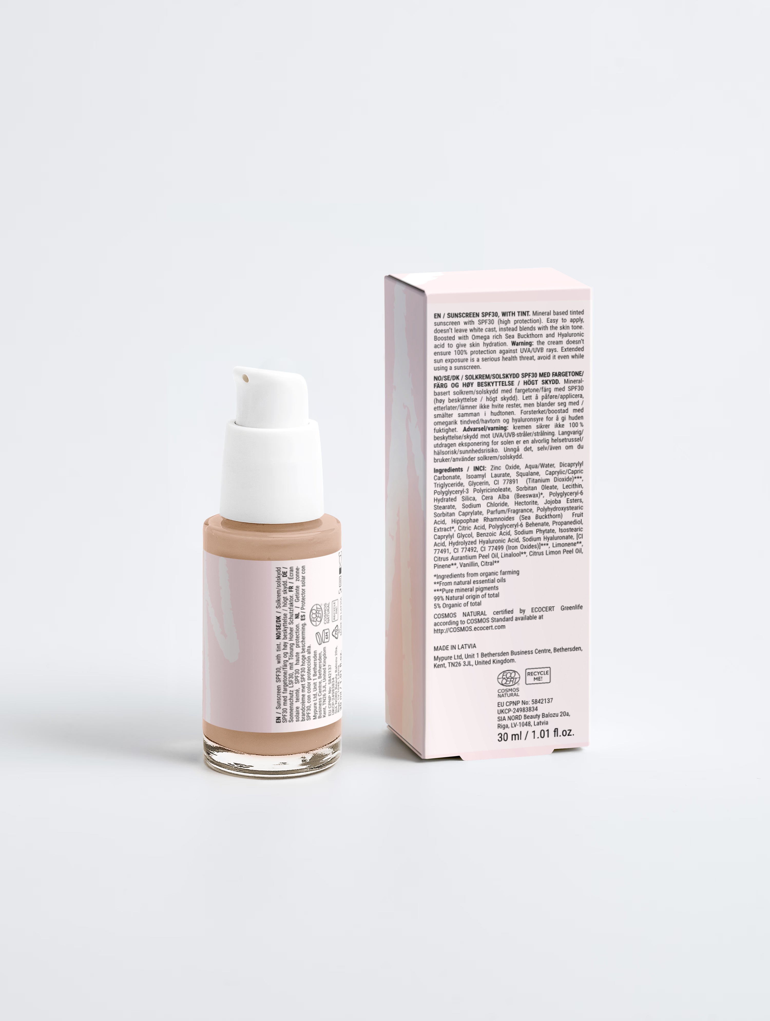 Sunscreen SPF30, with tint